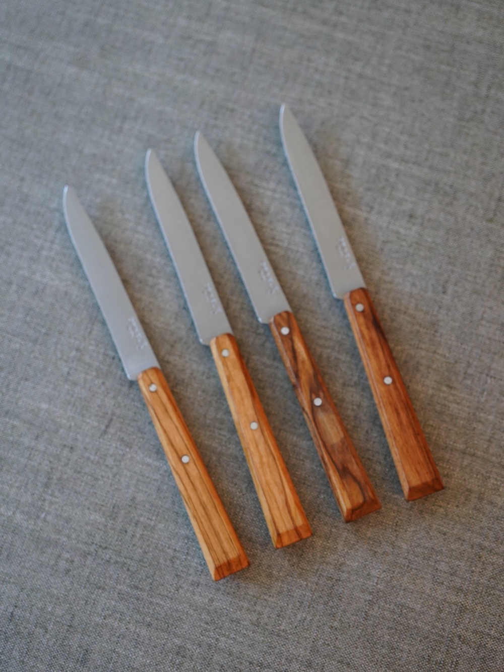 Opinel 4 Piece Olive Wood Handle Steak Knife Set